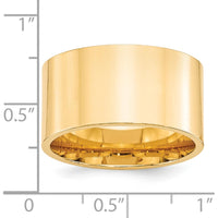 14K Yellow Gold 12mm Standard Weight Flat Comfort Fit Wedding Band - Size 10.5 by Luciano & Cie