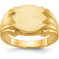 14K Yellow Gold 12x10mm Men's Signet Ring - Personalized Luxury Accessory by IBGoodman