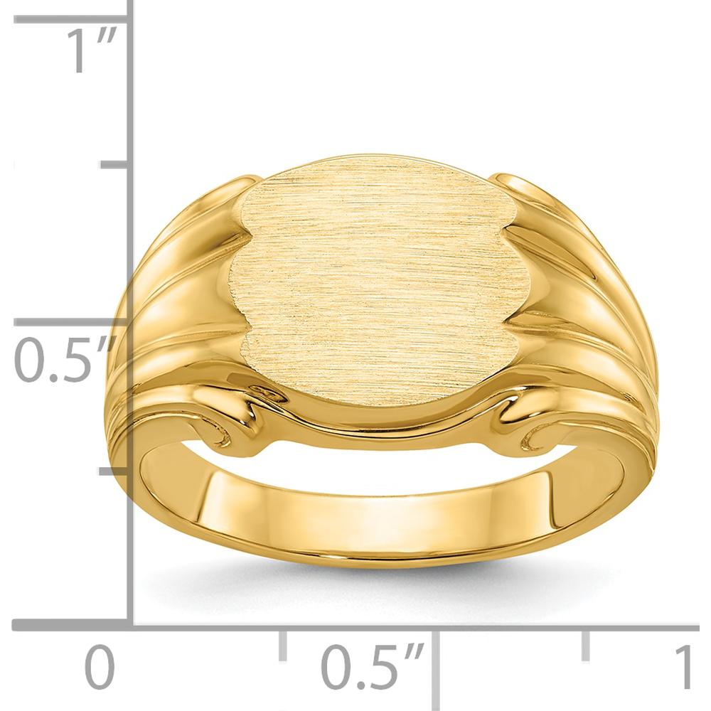 14K Yellow Gold 12x10mm Men's Signet Ring - Personalized Luxury Accessory by IBGoodman