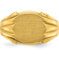 14K Yellow Gold 12x10mm Men's Signet Ring - Personalized Luxury Accessory by IBGoodman