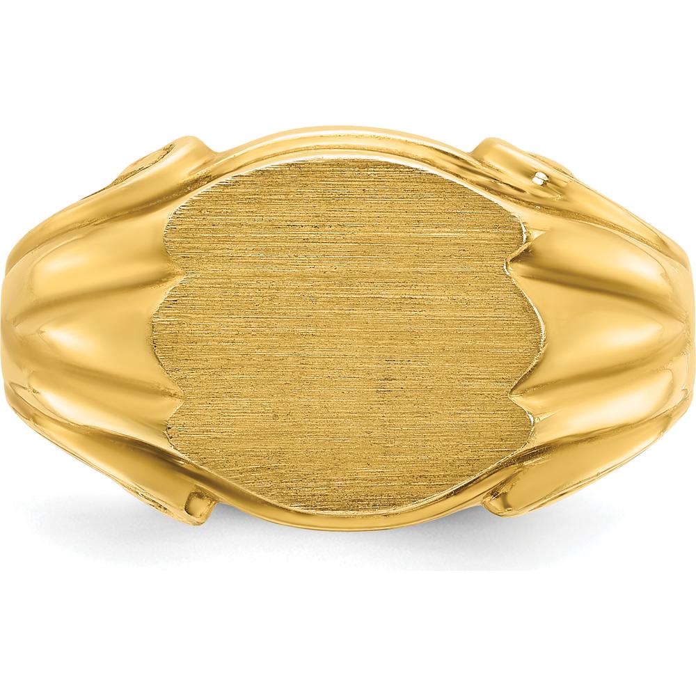 14K Yellow Gold 12x10mm Men's Signet Ring - Personalized Luxury Accessory by IBGoodman