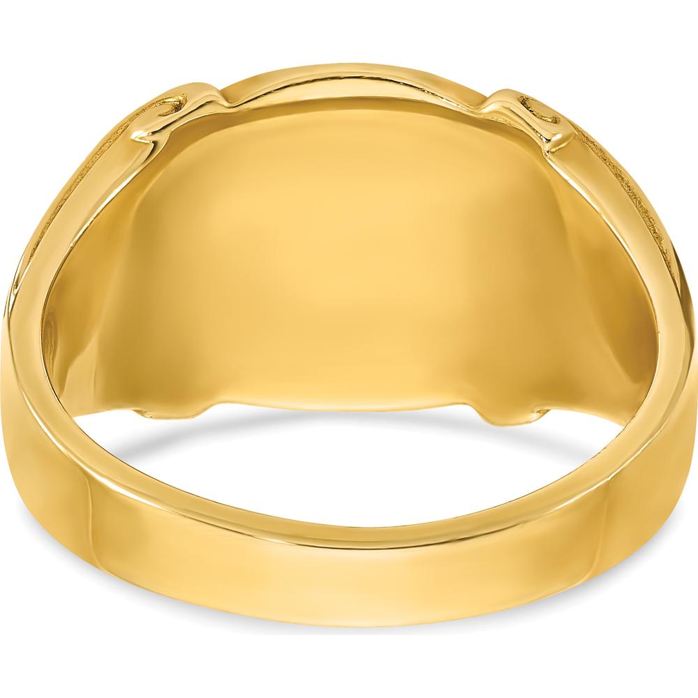 14K Yellow Gold 12x10mm Men's Signet Ring - Personalized Luxury Accessory by IBGoodman