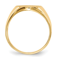 14K Yellow Gold 13.0x14.0mm Men's Signet Ring with Satin Finish and Polished Gold by 0