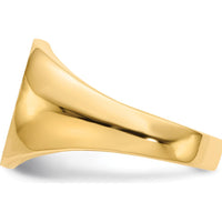 14K Yellow Gold 13.0x14.0mm Men's Signet Ring with Satin Finish and Polished Gold by 0