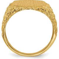 14K Yellow Gold 13.5x13.5mm Open Back Men's Signet Ring by 0