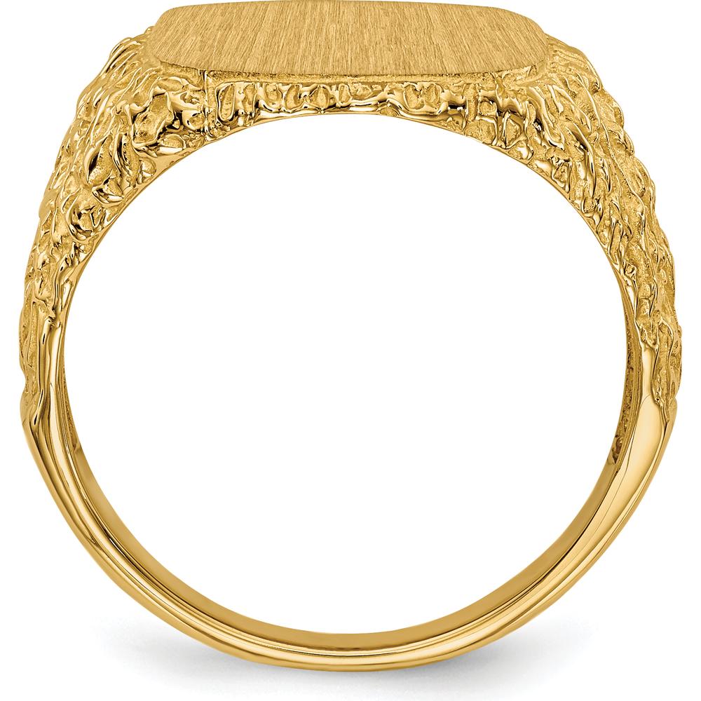14K Yellow Gold 13.5x13.5mm Open Back Men's Signet Ring by 0