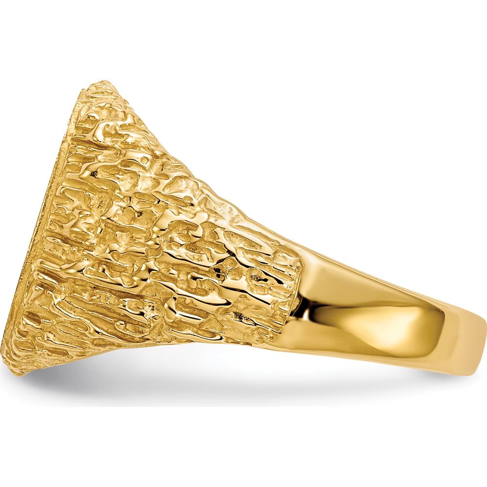 14K Yellow Gold 13.5x13.5mm Open Back Men's Signet Ring by 0