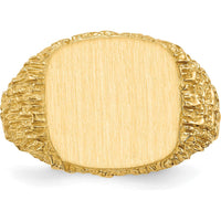 14K Yellow Gold 13.5x13.5mm Open Back Men's Signet Ring by 0