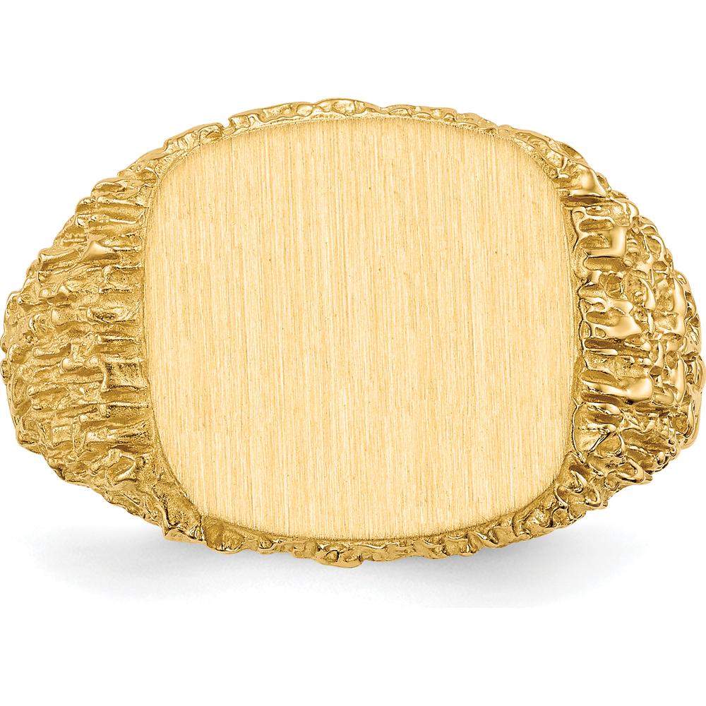 14K Yellow Gold 13.5x13.5mm Open Back Men's Signet Ring by 0