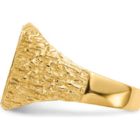 14K Yellow Gold 13.5x13.5mm Signet Ring with Polished & Brushed Finish by 0