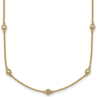 14K Yellow Gold 13-Station Necklace with Bezel-Set Diamonds - ½ Carat Total Diamond Weight by Oro Pregiato