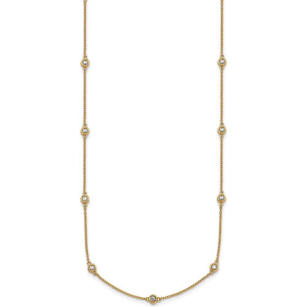 14K Yellow Gold 13-Station Necklace with Bezel-Set Diamonds - ½ Carat Total Diamond Weight by Oro Pregiato