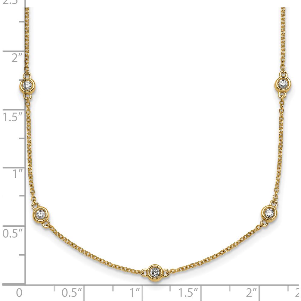 14K Yellow Gold 13-Station Necklace with Bezel-Set Diamonds - ½ Carat Total Diamond Weight by Oro Pregiato
