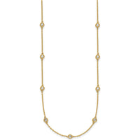 14K Yellow Gold 13-Station Necklace with Bezel-Set Round Diamonds - 3/4 Carat Total Diamond Weight by Oro Pregiato