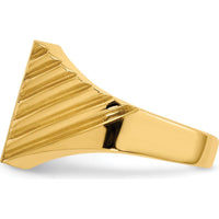14K Yellow Gold 13x13mm Signet Ring with Satin Finish - Engravable and Polished by 0