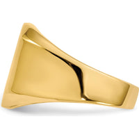 14K Yellow Gold 13x15.5mm Open Back Signet Ring with Brushed and Polished Finish by 0