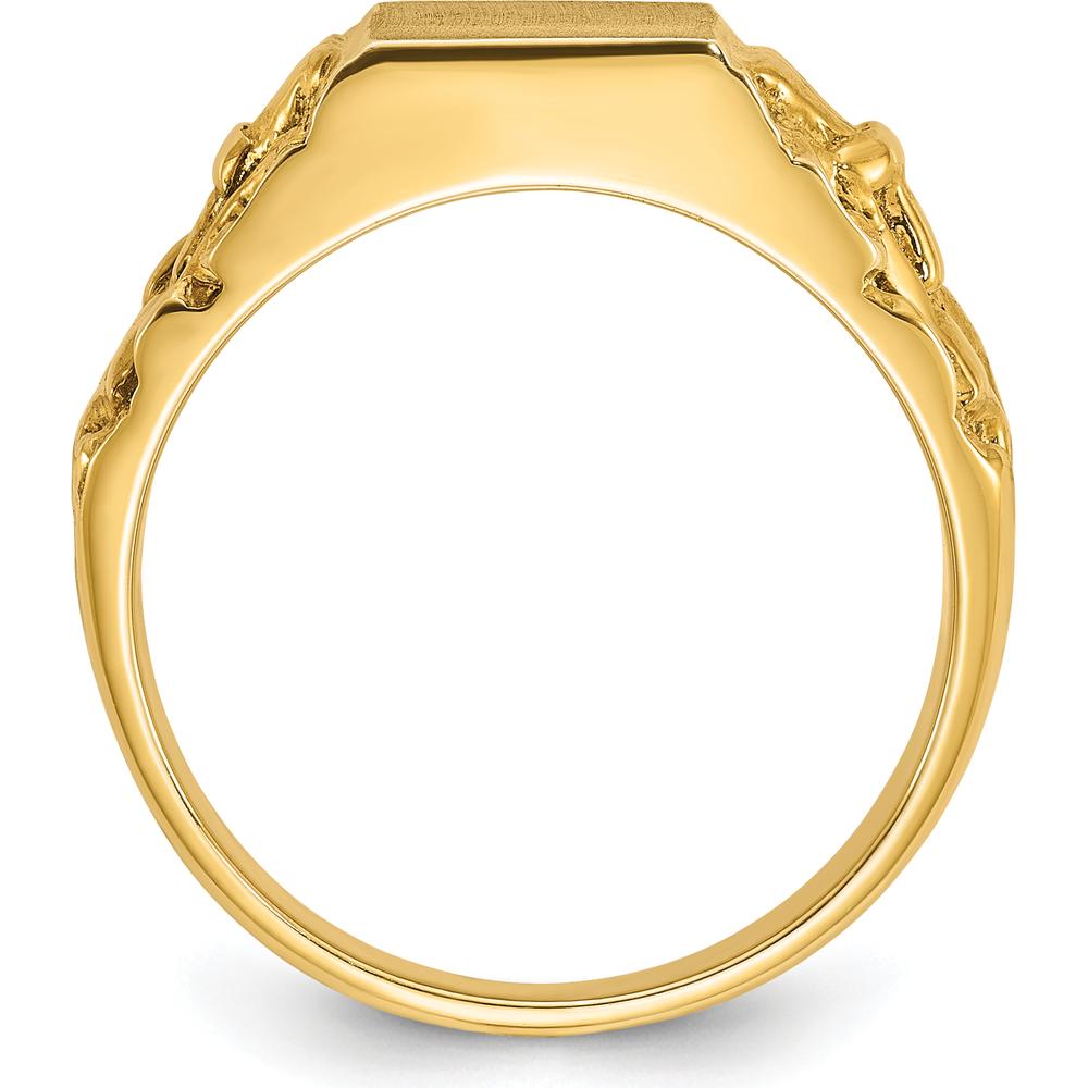 14K Yellow Gold 13x9mm Men's Signet Ring - Timeless and Distinctive Design by IBGoodman