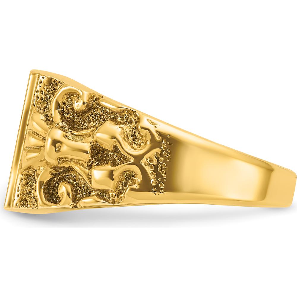 14K Yellow Gold 13x9mm Men's Signet Ring - Timeless and Distinctive Design by IBGoodman