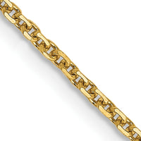 14K Yellow Gold 14" 1.45mm Solid Diamond-Cut Cable Chain Necklace with Lobster Clasp by Oro Pregiato