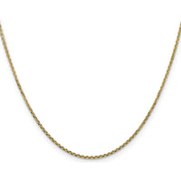 14K Yellow Gold 14" 1.45mm Solid Diamond-Cut Cable Chain Necklace with Lobster Clasp by Oro Pregiato