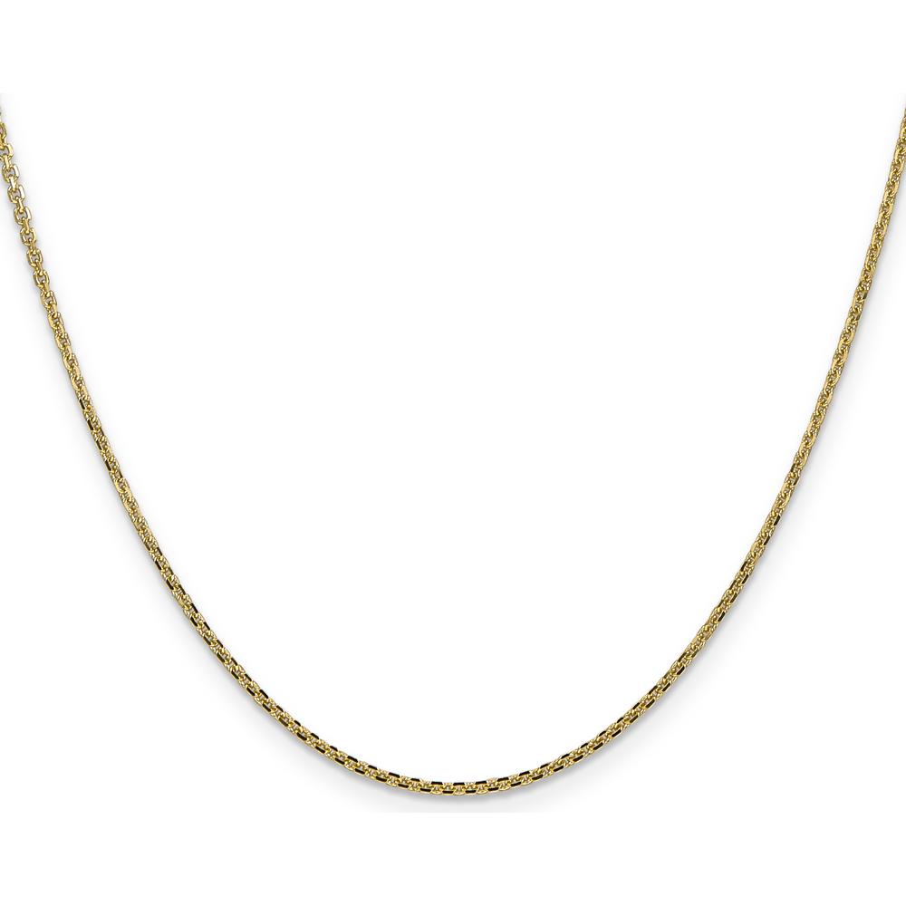 14K Yellow Gold 14" 1.45mm Solid Diamond-Cut Cable Chain Necklace with Lobster Clasp by Oro Pregiato
