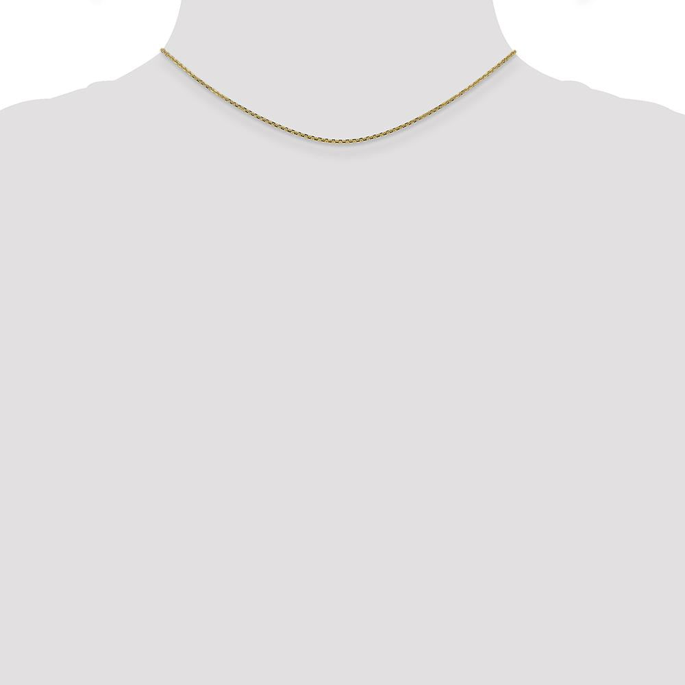 14K Yellow Gold 14" 1.45mm Solid Diamond-Cut Cable Chain Necklace with Lobster Clasp by Oro Pregiato