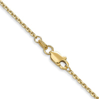 14K Yellow Gold 14" 1.45mm Solid Diamond-Cut Cable Chain Necklace with Lobster Clasp by Oro Pregiato