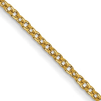 14K Yellow Gold 14" 1mm Round Cable Link Necklace with Lobster Clasp by Oro Pregiato