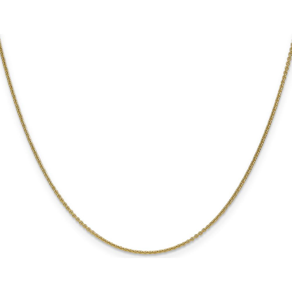 14K Yellow Gold 14" 1mm Round Cable Link Necklace with Lobster Clasp by Oro Pregiato