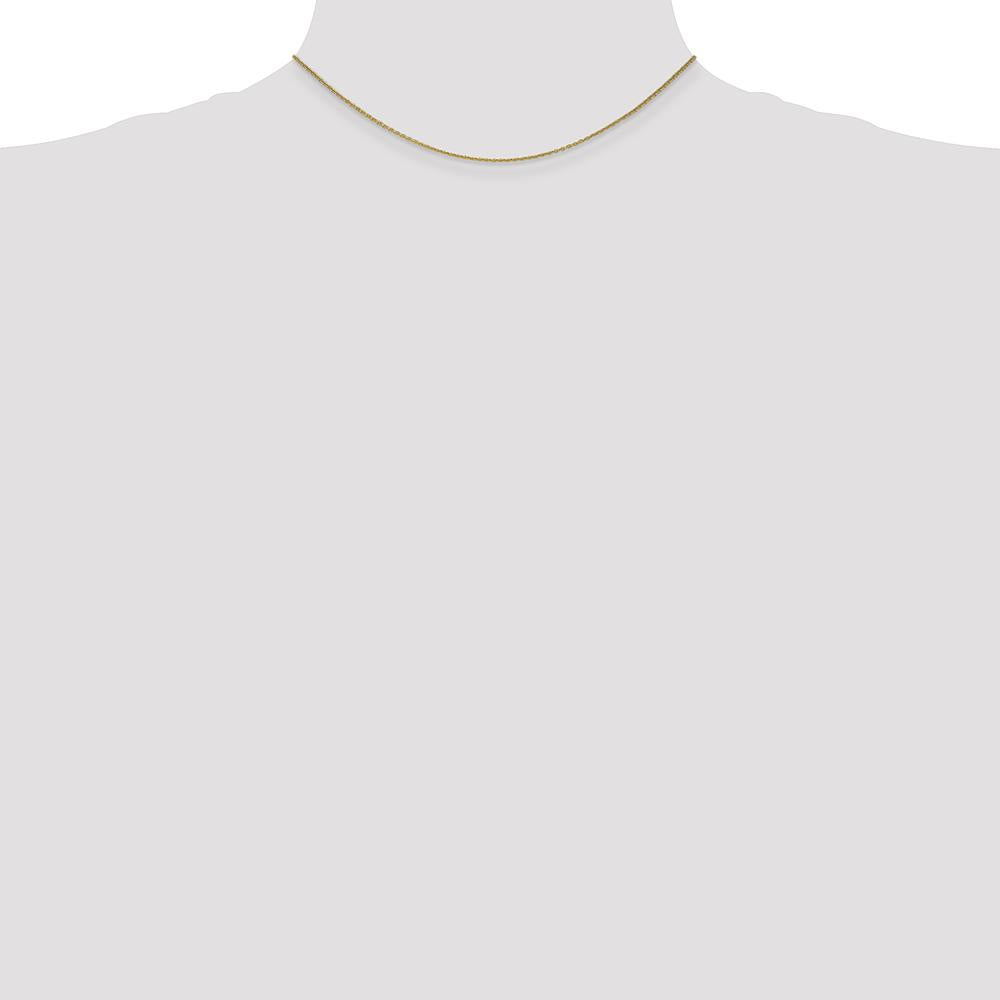 14K Yellow Gold 14" 1mm Round Cable Link Necklace with Lobster Clasp by Oro Pregiato