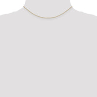 14K Yellow Gold 14" Beaded Pendant Chain with Diamond-Cut Finish - 1.2mm Width by Oro Pregiato