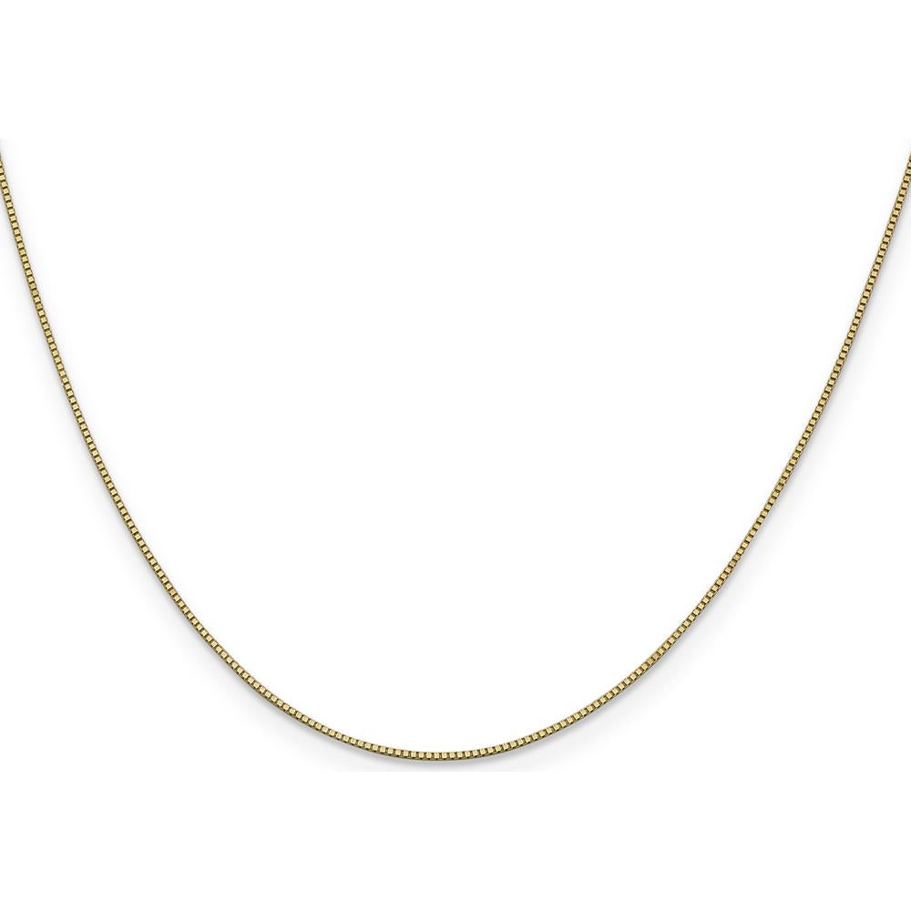 14K Yellow Gold 14" Box Chain Necklace with Polished Finish - 0.7mm Width by Oro Pregiato