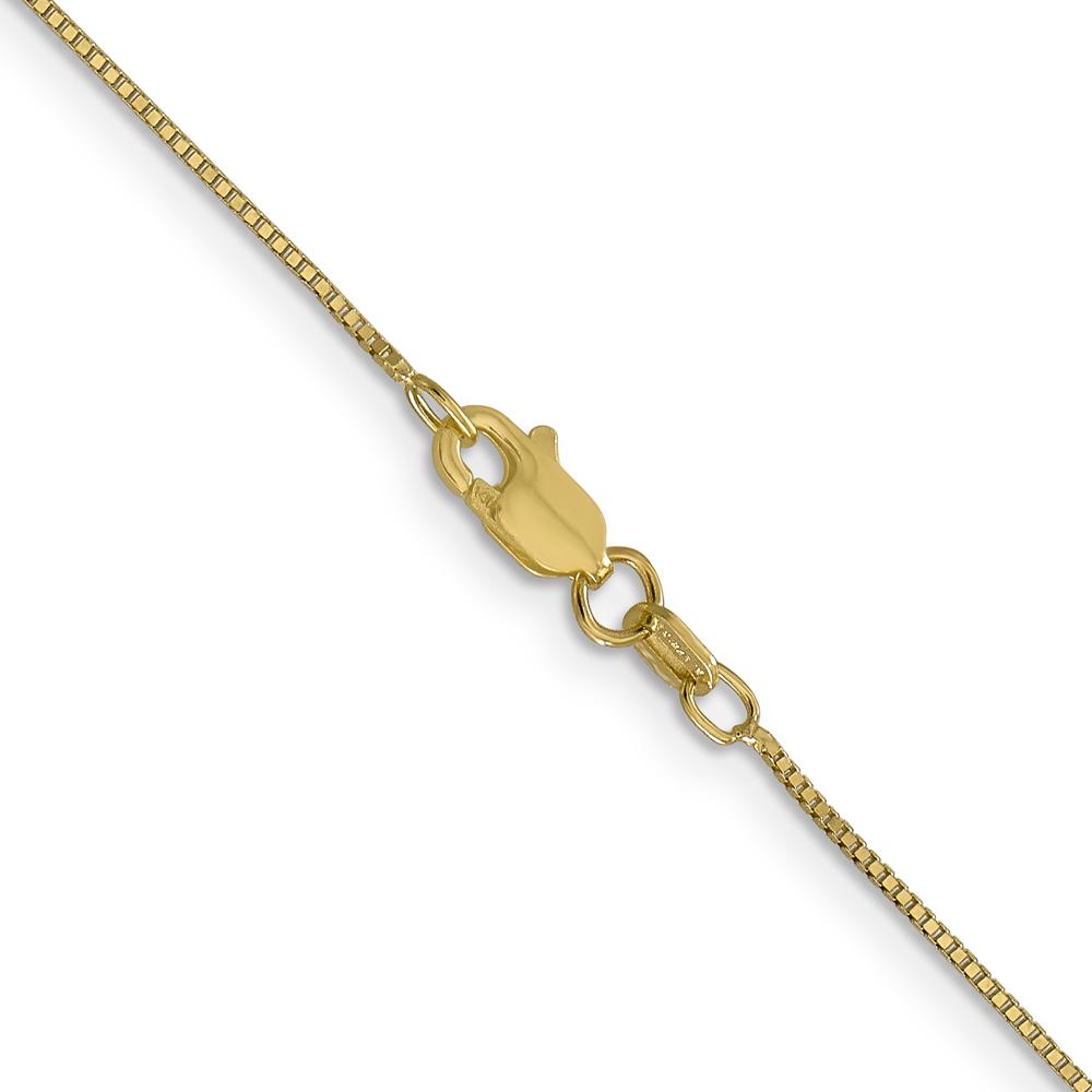 14K Yellow Gold 14" Box Chain Necklace with Polished Finish - 0.7mm Width by Oro Pregiato