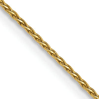14K Yellow Gold 14" Diamond-Cut Parisian Wheat Chain with Lobster Clasp - Elegant 0.8mm Width Necklace by Oro Pregiato