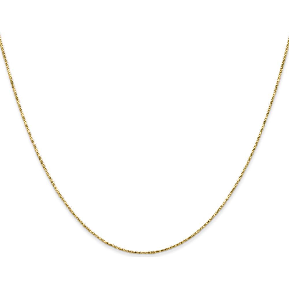 14K Yellow Gold 14" Diamond-Cut Parisian Wheat Chain with Lobster Clasp - Elegant 0.8mm Width Necklace by Oro Pregiato