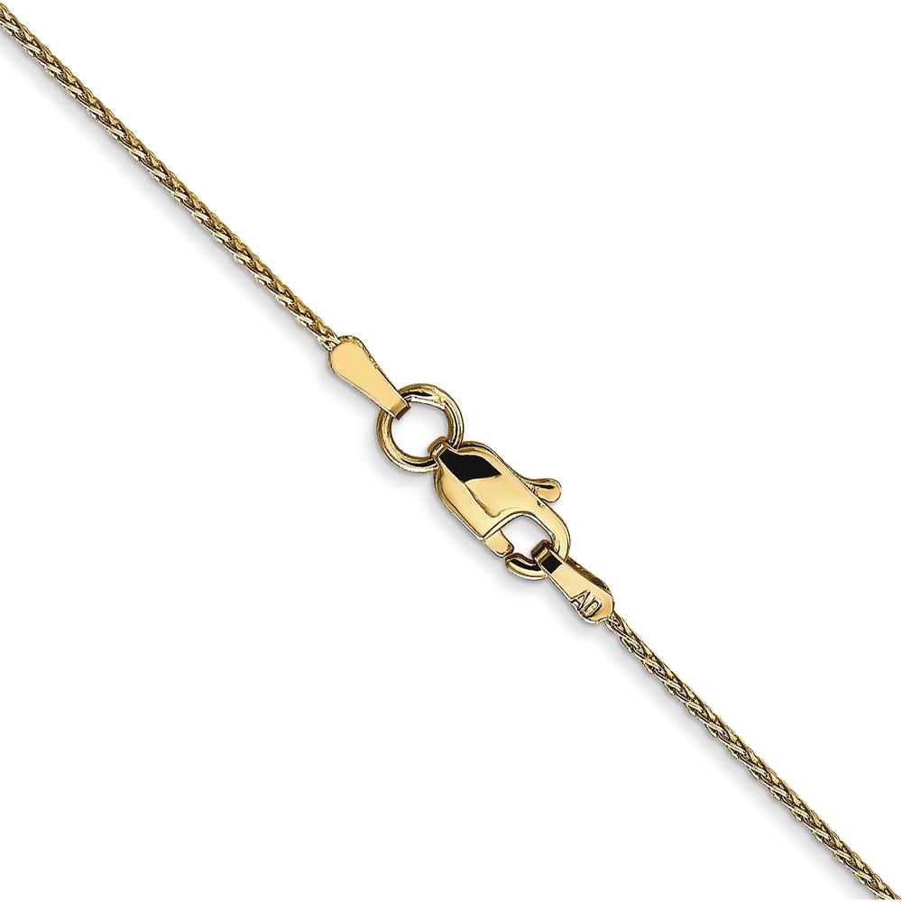 14K Yellow Gold 14" Diamond-Cut Parisian Wheat Chain with Lobster Clasp - Elegant 0.8mm Width Necklace by Oro Pregiato