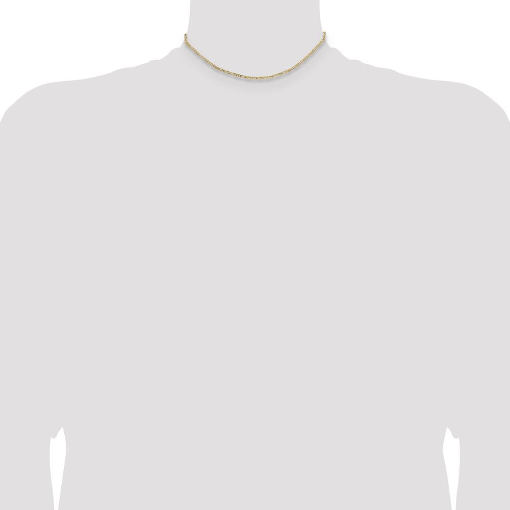 14K Yellow Gold 14" Flat Figaro Chain Necklace - 1.8mm Width by Oro Pregiato