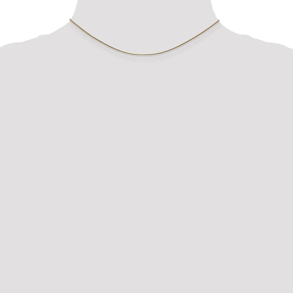 14K Yellow Gold 14-inch .8mm Round Snake Chain with Lobster Clasp by 0