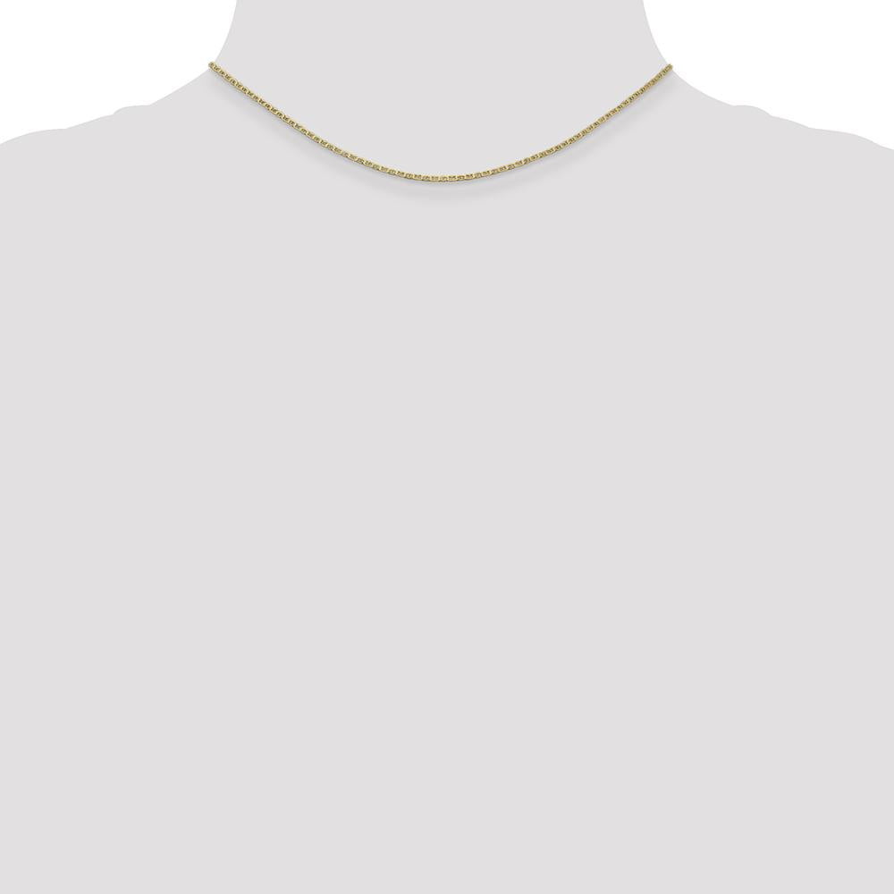 14K Yellow Gold 14" Lightweight Flat Anchor Link Pendant Chain - 1.5mm Width by Oro Pregiato