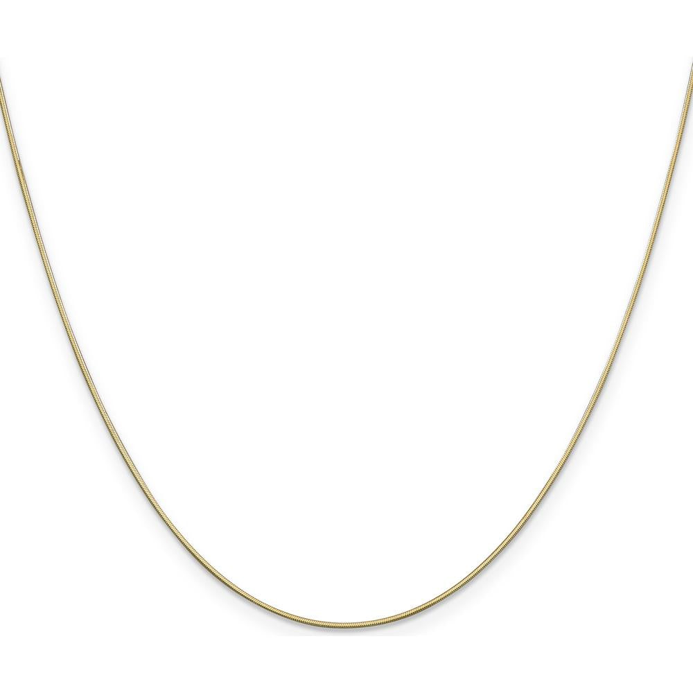 14K Yellow Gold 14" Octagonal Snake Chain Necklace - 0.8mm Diamond-Cut Polished Finish with Lobster Clasp by Oro Pregiato