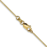 14K Yellow Gold 14" Octagonal Snake Chain Necklace - 0.8mm Diamond-Cut Polished Finish with Lobster Clasp by Oro Pregiato