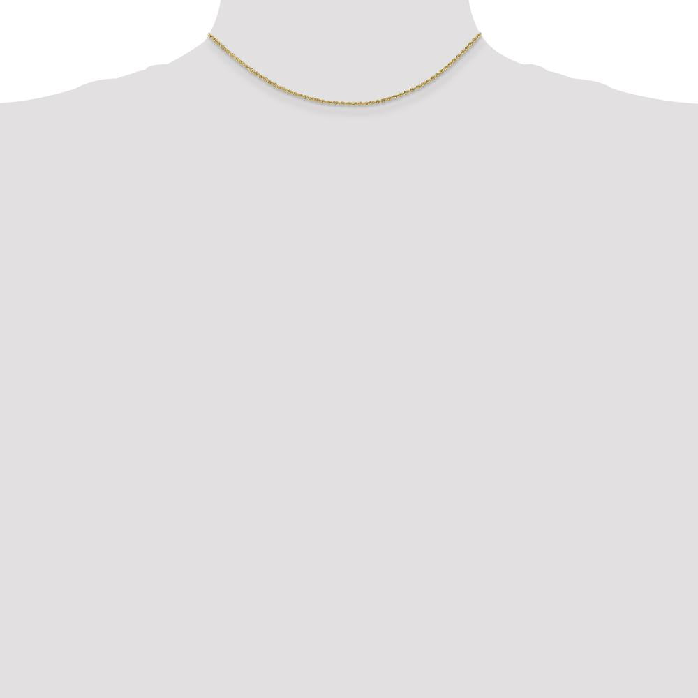 14K Yellow Gold 14" Rope Chain Necklace with Polished Finish - 1.5mm