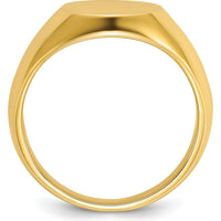 14K Yellow Gold 14x12mm Men's Round Signet Ring by IBGoodman