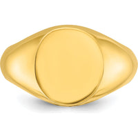14K Yellow Gold 14x12mm Men's Round Signet Ring by IBGoodman