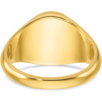 14K Yellow Gold 14x12mm Men's Round Signet Ring by IBGoodman