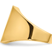 14K Yellow Gold 15.5x17.5mm Open Back Men's Signet Ring - Polished & Brushed Finish by 0