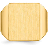 14K Yellow Gold 15.5x17.5mm Open Back Men's Signet Ring - Polished & Brushed Finish by 0