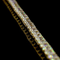 14K Yellow Gold 15.67 Carat Tennis Necklace with Round Brilliant Cut Lab Diamonds (E VS1) - 123 Stones - Covaloro Fine Jewelry