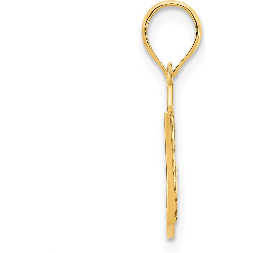 14K Yellow Gold 15 Crown Pendant with Fleur-de-Lis Design by Oro Pregiato