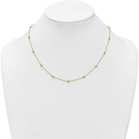 14K Yellow Gold 15-Station Cable Chain Necklace with Bezel-Set Diamonds - 3/8 Carat Total Diamond Weight by Oro Pregiato
